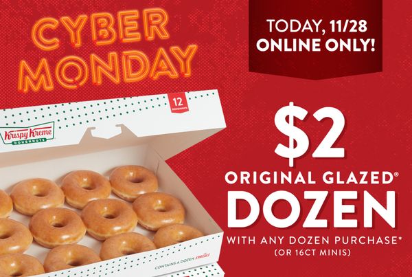 Get A 2 Original Glazed Dozen With Any Fully Priced Online Dozen