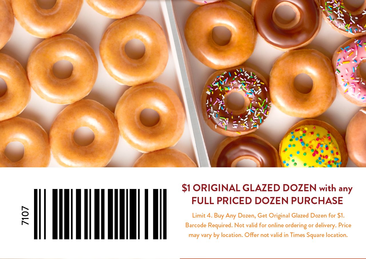 November 25 Only Get A 1 Original Glazed Dozen With Any Purchase Of A Full Priced Dozen Donuts 0144