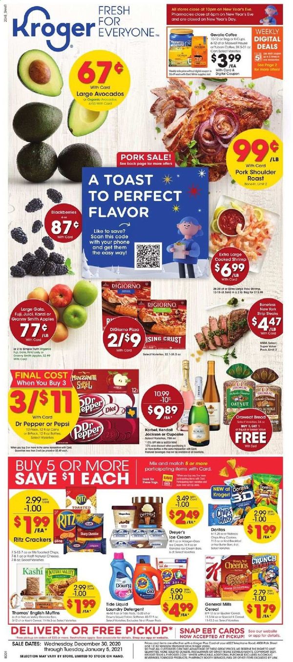 Kroger Weekly Ad Flyer December 30 to January 5