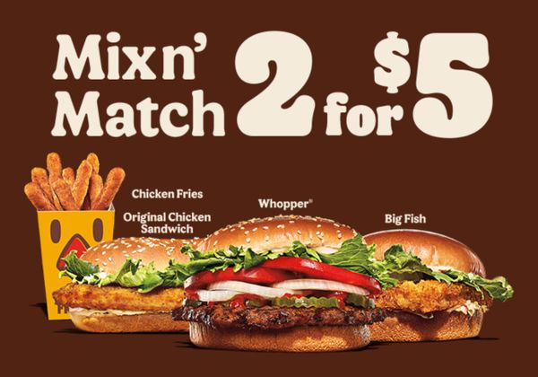 Burger King Extends The Popular 2 For 5 Menu For A Limited Time Only