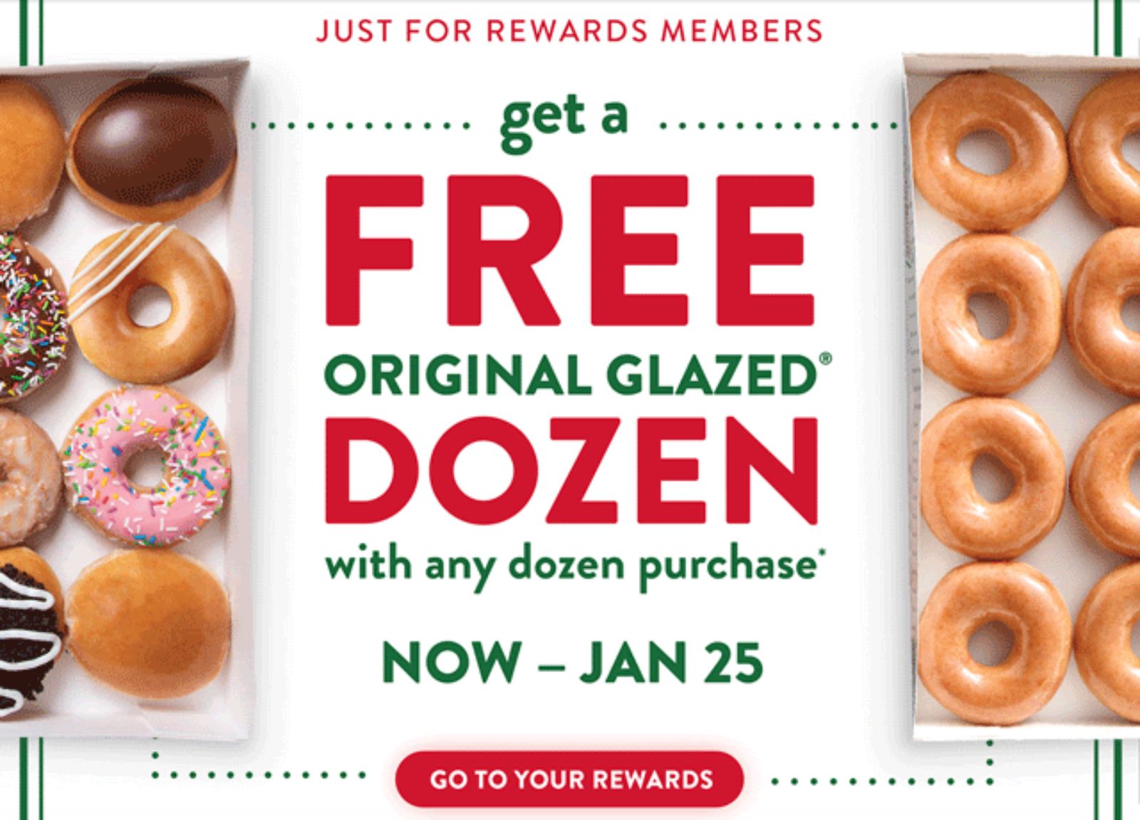 Krispy Kreme Rewards Members Will Receive a Free Original Glazed Dozen