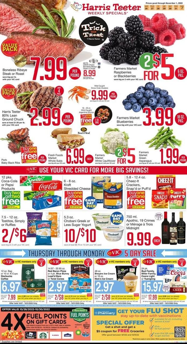 Harris Teeter Weekly Ad Flyer Specials October 26 to November 1, 2022