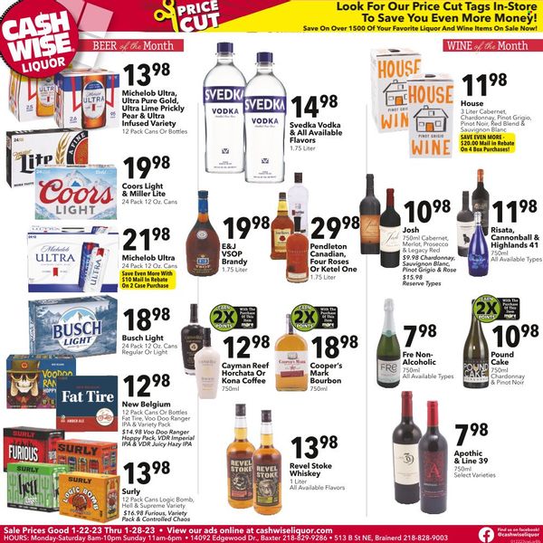 Cash Wise Liquor Only (MN) Weekly Ad Flyer Specials January 22 to ...